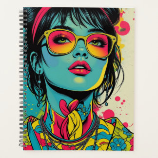 Neon Pop Diva Portrait - Bold & Vibranno Retro Art Planer