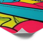 Neon Pop Diva Portrait - Bold & Vibranno Retro Art Poster (Ecke)