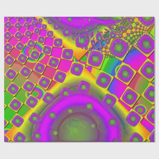 Neon Pop Paper Psychedelic Geschenkpapier (Flach)