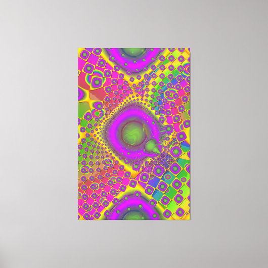 Neon Pop Paper Psychedelic Leinwanddruck (Vorderseite)
