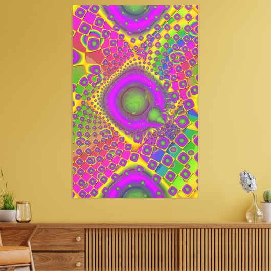 Neon Pop Paper Psychedelic Leinwanddruck (Insitu (Wohnzimmer))