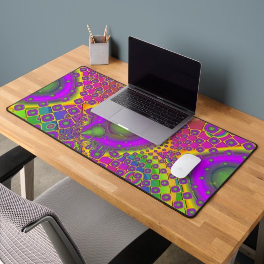 Neon Pop Paper Psychedelic Schreibtischunterlage (Büro 2)