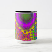 Neon Pop Paper Psychedelic Zweifarbige Tasse (Mittel)
