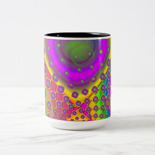 Neon Pop Paper Psychedelic Zweifarbige Tasse (Mittel)