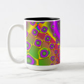 Neon Pop Paper Psychedelic Zweifarbige Tasse (Links)