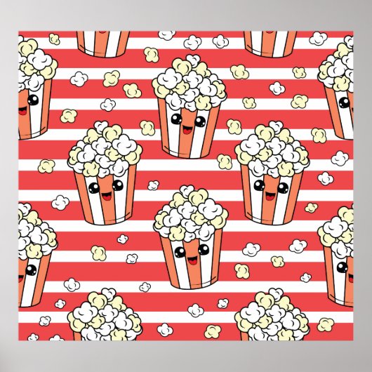 Neon Popcorn Kindermuster Poster (Vorne)