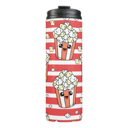 Neon Popcorn Kindermuster Thermosbecher (Vorderseite)