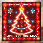 Neon Popular Christmas Holiday Collection Fensteraufkleber (Blatt 2)