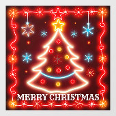 Neon Popular Christmas Holiday Collection Fensteraufkleber (Blatt)