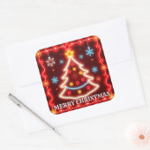 Neon Popular Christmas Holiday Collection Quadratischer Aufkleber (Umschlag)