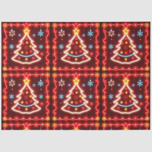 Neon Popular Christmas Holiday Collection Seidenpapier (Vorderseite)