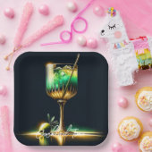 Neon Popular Party Time Personalisiert Pappteller (Party)
