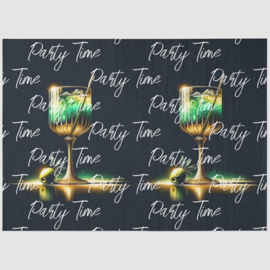 Neon Popular Party Time Personalisiert Seidenpapier (Vorderseite)