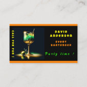 Neon Populäres Party Zeit Personalisiert Beruflich Visitenkarte (Vorderseite)