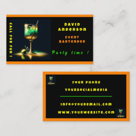 Neon Populäres Party Zeit Personalisiert Beruflich Visitenkarte