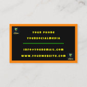 Neon Populäres Party Zeit Personalisiert Beruflich Visitenkarte (Rückseite)