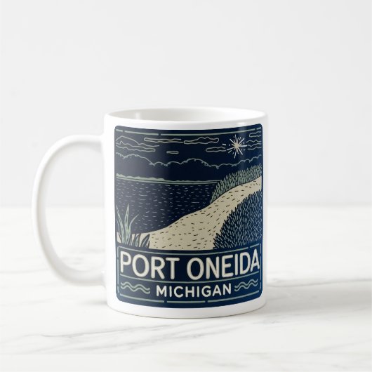 Neon Port Oneida Michigan Kaffeetasse (Links)