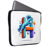 Neon Power Horse Jump Over H Letter Laptopschutzhülle (Vorne Rechts)