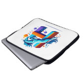 Neon Power Horse Jump Over H Letter Laptopschutzhülle (Vorne Knopf)