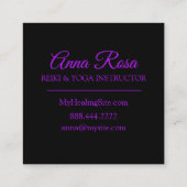 *~* Neon Powerful Mandala Healing Arts Quadratische Visitenkarte (Rückseite)