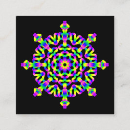 *~* Neon Powerful Mandala Healing Arts Quadratische Visitenkarte