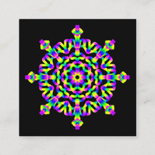 *~* Neon Powerful Mandala Healing Arts Quadratische Visitenkarte