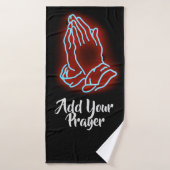 Neon Praying Hands personalisieren oder anpassen Badehandtuch (Badehandtuch)