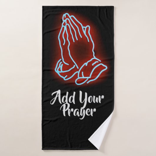 Neon Praying Hands personalisieren oder anpassen Badehandtuch (Badehandtuch)
