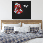 Neon Praying Hands personalisieren oder anpassen Leinwanddruck (Insitu (Schlafzimmer))