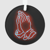 Neon Praying Hands personalisieren oder anpassen Ornament (Rückseite)