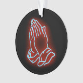 Neon Praying Hands personalisieren oder anpassen Ornament (Vorderseite)
