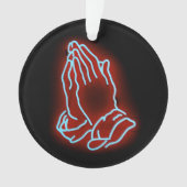 Neon Praying Hands personalisieren oder anpassen Ornament (Vorderseite)