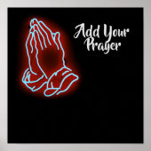 Neon Praying Hands personalisieren oder anpassen Poster (Vorne)