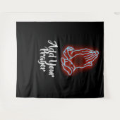 Neon Praying Hands personalisieren oder anpassen Wandteppich (Vorderseite (Horizontal))