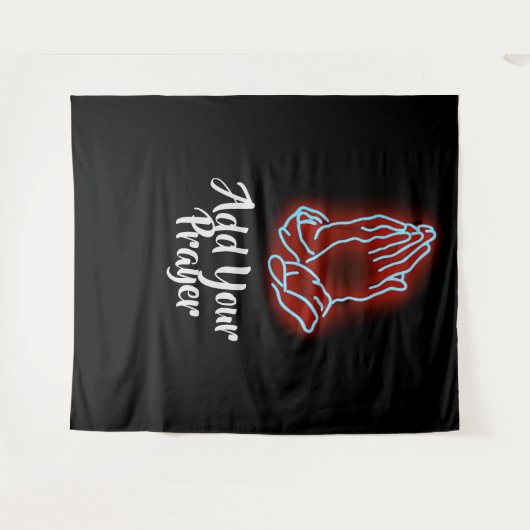 Neon Praying Hands personalisieren oder anpassen Wandteppich (Vorderseite (Horizontal))