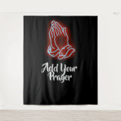 Neon Praying Hands personalisieren oder anpassen Wandteppich (Vorderseite)