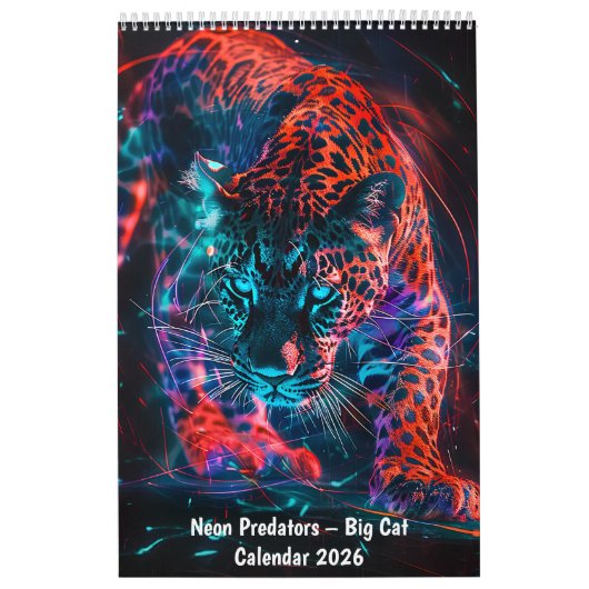 Neon Predators – Big Cat Calendar 2026 Kalender (Titelbild)