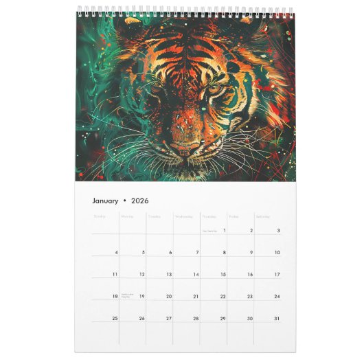 Neon Predators – Big Cat Calendar 2026 Kalender (Jan 2026)