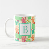 Neon Prickly Pear Ocotillo Cactus Desert Initial Kaffeetasse (Links)