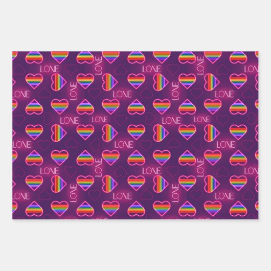 Neon Pride Geschenkpapier Set (Vorderseite)