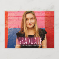 Neon Print Graduate Foto Announcement Magnet