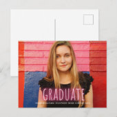 Neon Print Graduate Foto Announcement Magnet Postkarte (Vorne/Hinten)