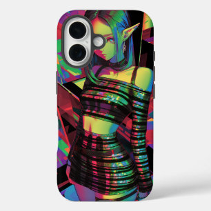 Neon Prism Elf - Glitzer Streifen, Cyberdisco glüh iPhone 16 Hülle