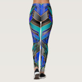 Neon-Prisma geometrisches abstraktes Muster Leggings (Rückseite)