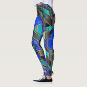 Neon-Prisma geometrisches abstraktes Muster Leggings (Links)