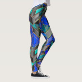 Neon-Prisma geometrisches abstraktes Muster Leggings (Rechts)