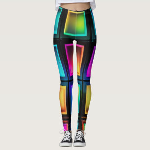 Neon-Prismen-Gitter-Leggings Leggings