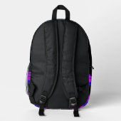 Neon Profile – Striped Art Backpack Bedruckter Rucksack (Rückseite)