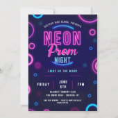 Neon Prom Night Einladung (Vorderseite)