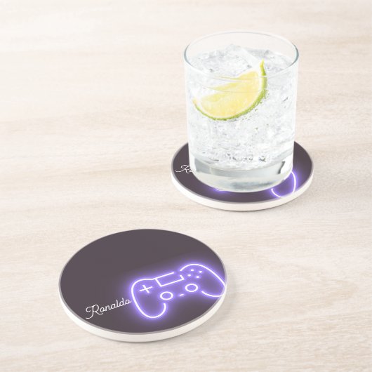 NEON PS4-Handle-individuelle Name Getränkeuntersetzer (Seite)